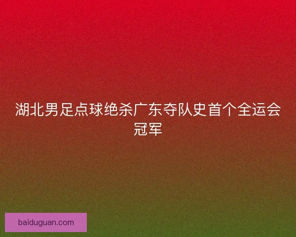 湖北男足点球绝杀广东夺队史首个全运会冠军